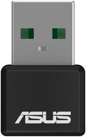 ASUS - Dual-Band Wi-Fi 6 AX1800 USB Network Adapter - Black - Angle