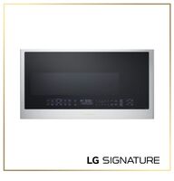 LG - SIGNATURE 1.7 Cu. Ft. Convection Over-the-Range Smart Microwave with Sensor Cooking, Air Fry... - Angle