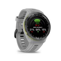 Garmin - Approach S70 GPS Smartwatch 42mm Ceramic - Black Ceramic Bezel with Powder Gray Silicone... - Angle