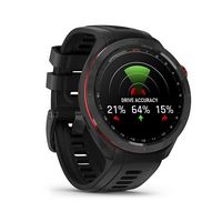 Garmin - Approach S70 GPS Smartwatch 47mm Ceramic - Black Ceramic Bezel with Black Silicone Band - Angle