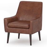Simpli Home - Robson Accent Chair - Distressed Saddle Brown - Angle