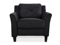 Lifestyle Solutions - Hartford Chair Upholstered Fabric Curved Arms - Black - Angle