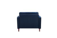 Lifestyle Solutions - Langford Chair with Upholstered Fabric and Eucalyptus Wood Frame - Navy Blue - Angle
