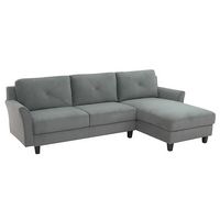 Lifestyle Solutions - Hartford Three Seat Sectional Sofa Upholstered Microfiber Fabric Curved Arm... - Angle
