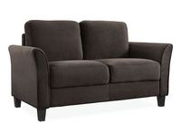 Lifestyle Solutions - Westin Two Seat Curved Arm Microfiber Loveseat - Coffee - Angle