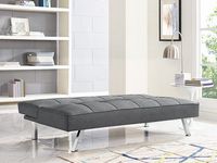 Serta - Corey Multi-Functional Convertible Sofa  in Faux Leather - Charcoal - Angle