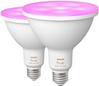 Philips - Hue PAR38 100W Smart LED Bulb (2-Pack) - White and Color Ambiance - Angle