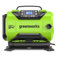Greenworks - 24 Volt Battery Powered 160-PSI Inflator with 2.0 Ah USB-C Battery & Charger - Green - Angle