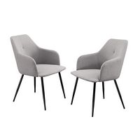 Walker Edison - Modern Dining Chair - Fog Grey - Angle