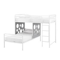 Walker Edison - Modern L-Shape Twin Bunk Bed - White - Angle