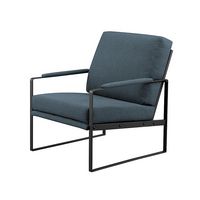 Walker Edison - Modern Metal-Arm Accent Chair - Indigo Blue - Angle