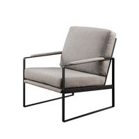 Walker Edison - Modern Metal-Arm Accent Chair - Mushroom - Angle