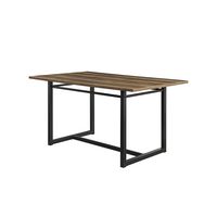 Walker Edison - Industrial Dining Table - Rustic Oak - Angle