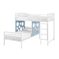 Walker Edison - Modern L-Shape Twin Bunk Bed - White - Angle