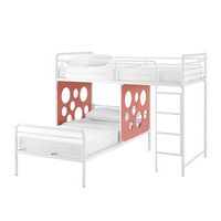 Walker Edison - Modern L-Shape Twin Bunk Bed - White - Angle