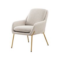 Walker Edison - Glam Accent Chair - Cream - Angle