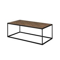 Walker Edison - Modern Parquet Rectangular Coffee Table - Parquet Veneer - Angle