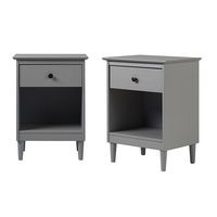 Walker Edison - Modern 2-Piece 1-Drawer Nightstand Set - Gray - Angle