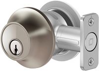 Level - Lock+ Smart Lock Bluetooth Replacement Deadbolt with Apple HomeKey/App/Key - Satin Nickel - Angle