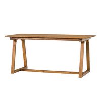 Walker Edison - Modern Solid Wood Slatted Outdoor Dining Table - Brown - Angle