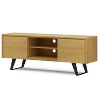 Simpli Home - Lowry TV Media Stand - Oak - Angle