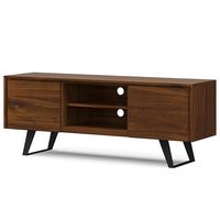 Simpli Home - Lowry TV Media Stand - Walnut - Angle