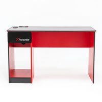 X Rocker - Carbon-Tek Gaming Desk with LED - Black / Red - Angle