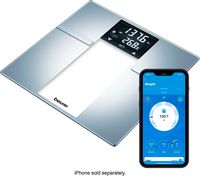 Beurer - Bluetooth Digital Body Weight Scale - Silver - Angle