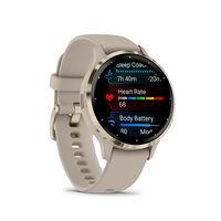 Garmin - Venu 3S GPS Smartwatch 41 mm Fiber-reinforced polymer - Stainless Steel and French Gray - Angle