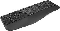 Insignia™ - Full-Size Wireless Ergonomic Membrane Keyboard - Black - Angle