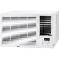 LG - 570 Sq. Ft 12,200 BTU Window Mounted Air Conditioner with 11,200 BTU Heater - White - Angle