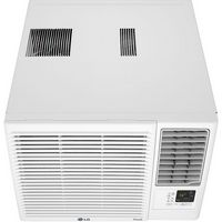 LG - 350 Sq. Ft 7,5000 BTU Window Mounted Air Conditioner with 3,850 BTU Heater - White - Angle