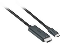 Insignia™ - 6’ 8K Ultra HD USB-C to HDMI 2.1 Braided Cable - Black - Angle