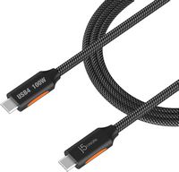 j5create - USB4 40Gbps Full-Featured USB-C Coaxial Cable for Mac, PC and More - Black - Angle