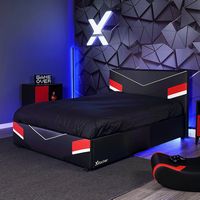 X Rocker - Orion eSports Full Gaming Bed Frame - Black/Red - Angle