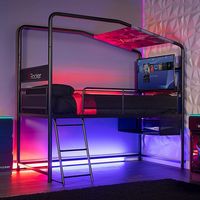 X Rocker - Contra Mid-Sleeper Twin Gaming Bed with TV Mount - Black - Angle