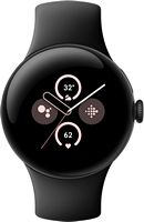 Google - Pixel Watch 2 Matte Black Smartwatch with Obsidian Active Band Wi-Fi - Matte Black - Angle
