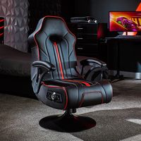 X Rocker - Torque Bluetooth Audio Pedestal Gaming Chair with Subwoofer and Vibration - Black - Angle