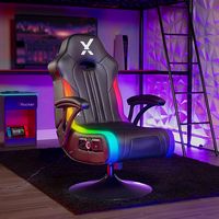 X Rocker - Torque RGB Audio Pedestal Gaming Chair with Subwoofer and Vibration - Black/RBG - Angle