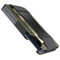 The Ridge Wallet - Aluminum: Cash Strap - Matte Olive - Angle