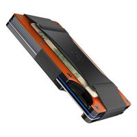 The Ridge Wallet - Aluminum: Cash Strap - Basecamp Orange - Angle
