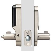 Yale - Assure Lock - Electronic Lever Lock with Touchscreen Keypad | Key Access - Satin Nickel - Angle