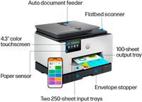 HP - OfficeJet Pro 9135e Wireless All-In-One Inkjet Printer with 3 months of Instant Ink Included... - Angle