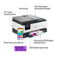 HP - OfficeJet Pro 8139e Wireless All-In-One Inkjet Printer with 12 months of Instant Ink Include... - Angle