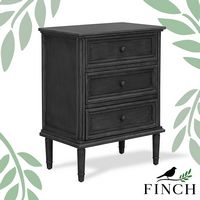 Finch - Webster 3-Drawer Storage Cabinet - Dark Gray - Angle