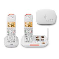 Ooma - Telo Senior Phone Bundle with Internet Home Phone Service and 2 Amplified Cordless Handset... - Angle