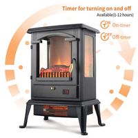 Lifesmart - 3 Sided Flame View Infrared Heater Stove - Black - Angle