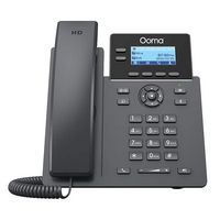 Ooma - 2602 2-Line IP Desk Phone Corded with 5-way Voice Conference - Black - Angle