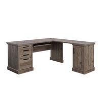 Sauder - Aspen Post L-Desk 66 X 66 Pp A2 - Pebble Pine - Angle