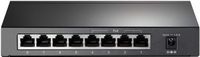 TP-Link - 8-Port Gigabit (10/100/1000Mbps) Desktop Unmanaged PoE Switch - Black - Angle